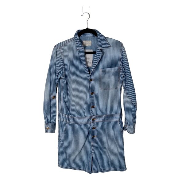 Current/Elliott Pants - CURRENT ELLIOTT The Mechanic Shortall in Whereabout Stripe Womens Size 2